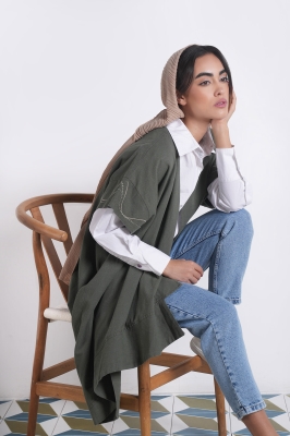 مانتو لینن گلدوزی دار