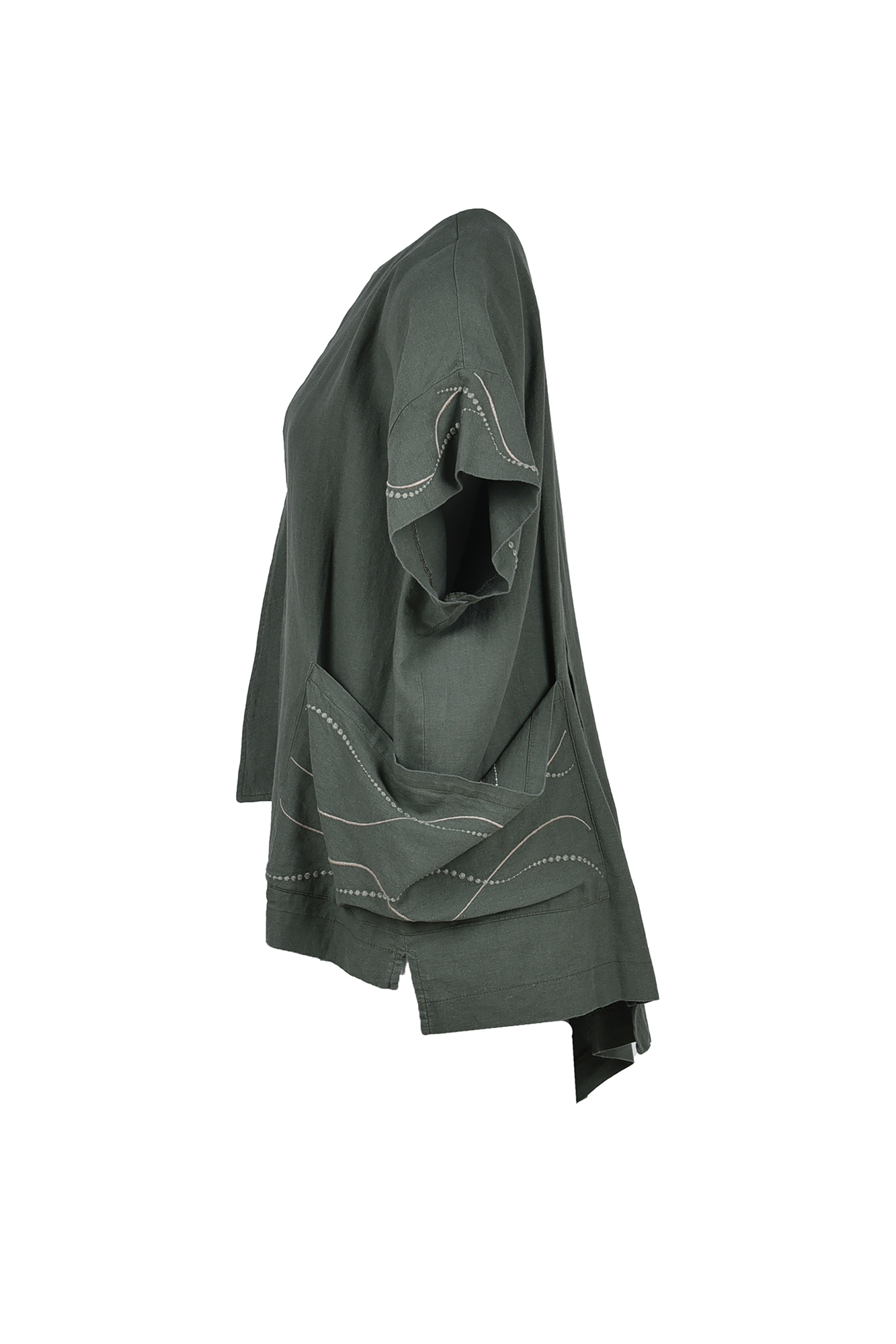 مانتو لینن گلدوزی دار