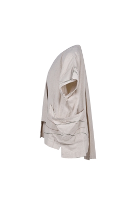 مانتو لینن گلدوزی دار