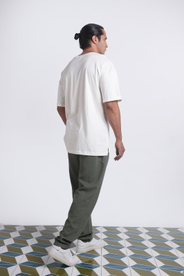 تیشرت آستین کوتاه ترکیبی لوز فیت