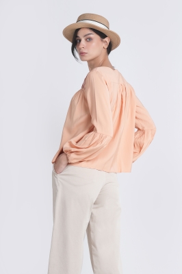 شومیز آستین بلند چین دار