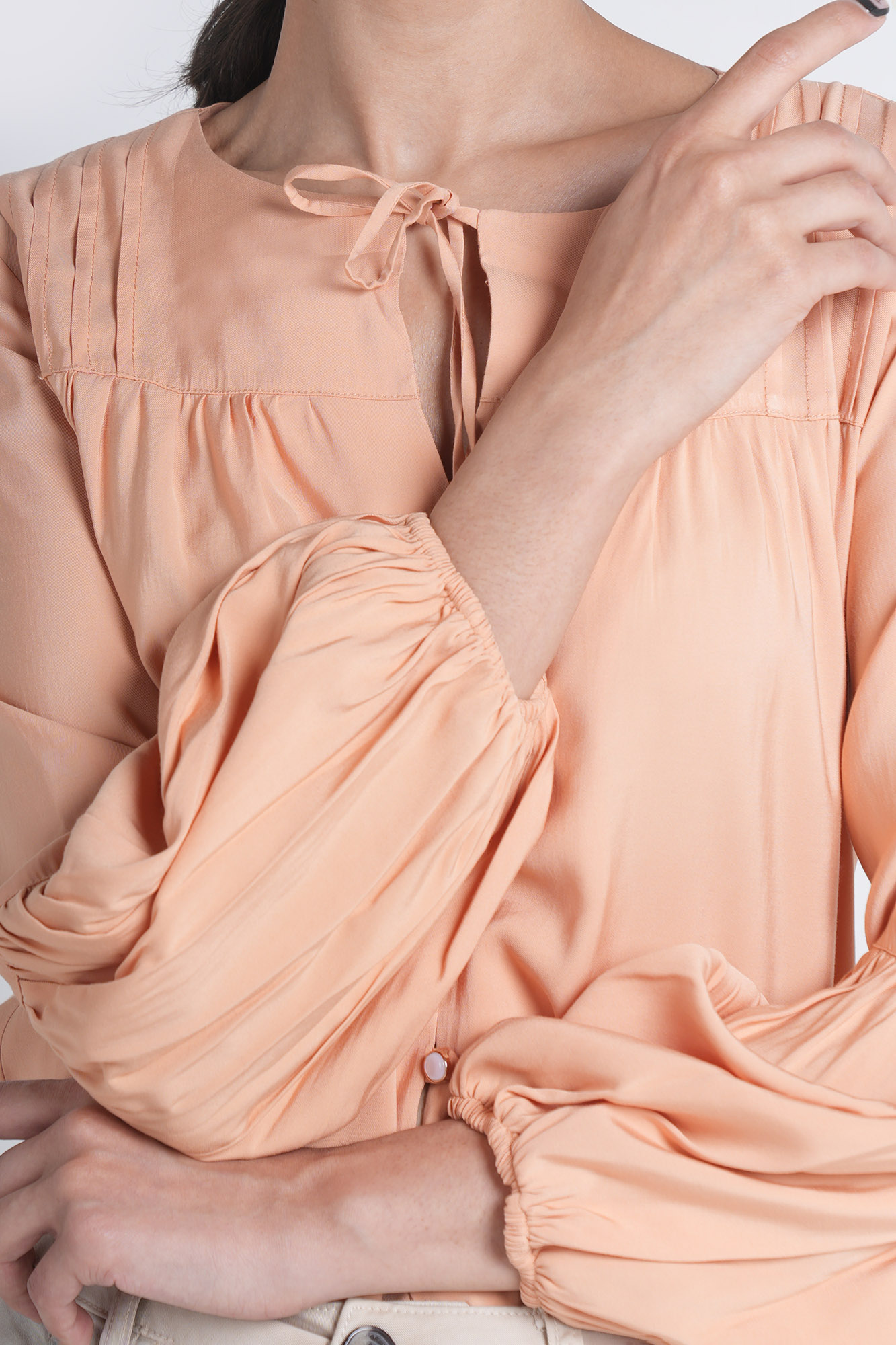 شومیز آستین بلند چین دار