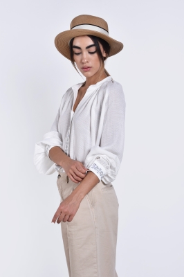 شومیز آستین بلند گلدوزی دار