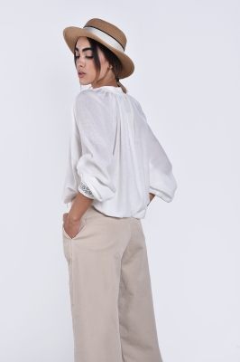 شومیز آستین بلند گلدوزی دار