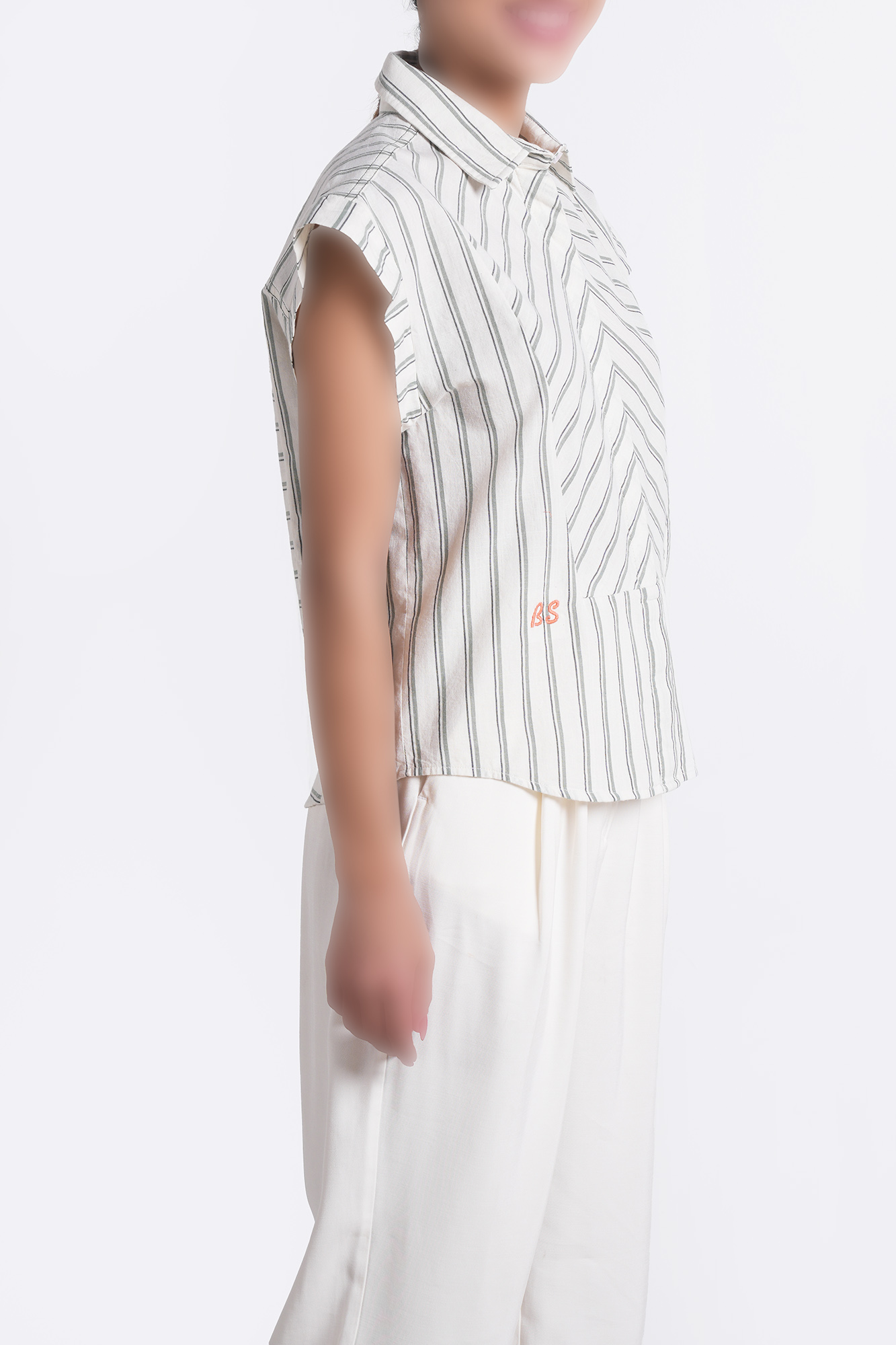 شومیز آستین کوتاه راه راه