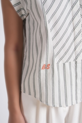 شومیز آستین کوتاه راه راه