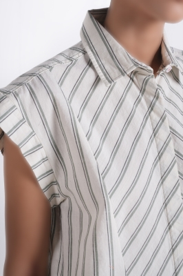 شومیز آستین کوتاه راه راه