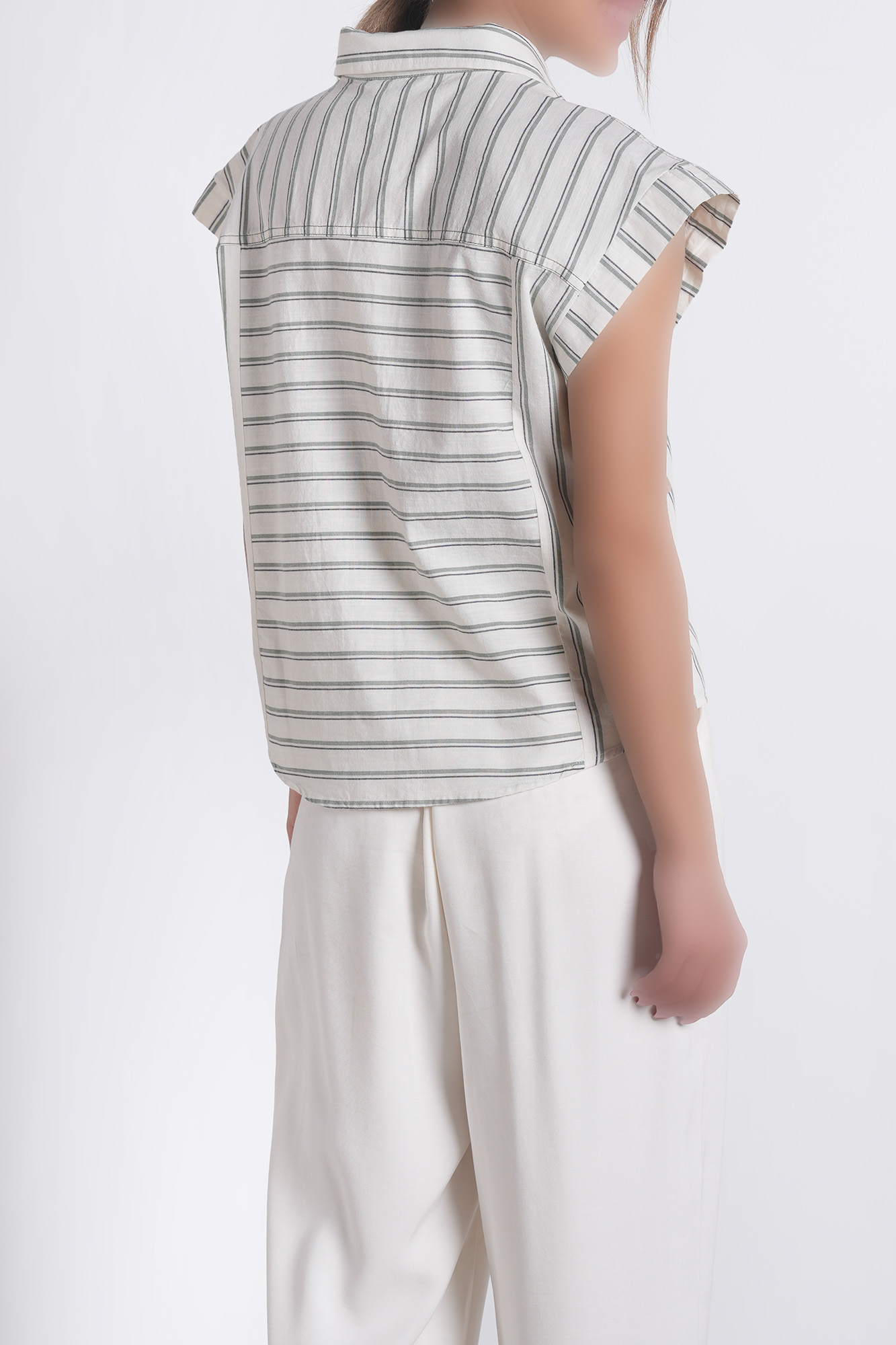 شومیز آستین کوتاه راه راه