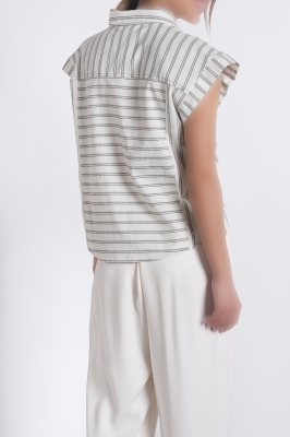 شومیز آستین کوتاه راه راه