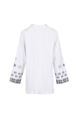 مانتو لینن آستین گلدوزی