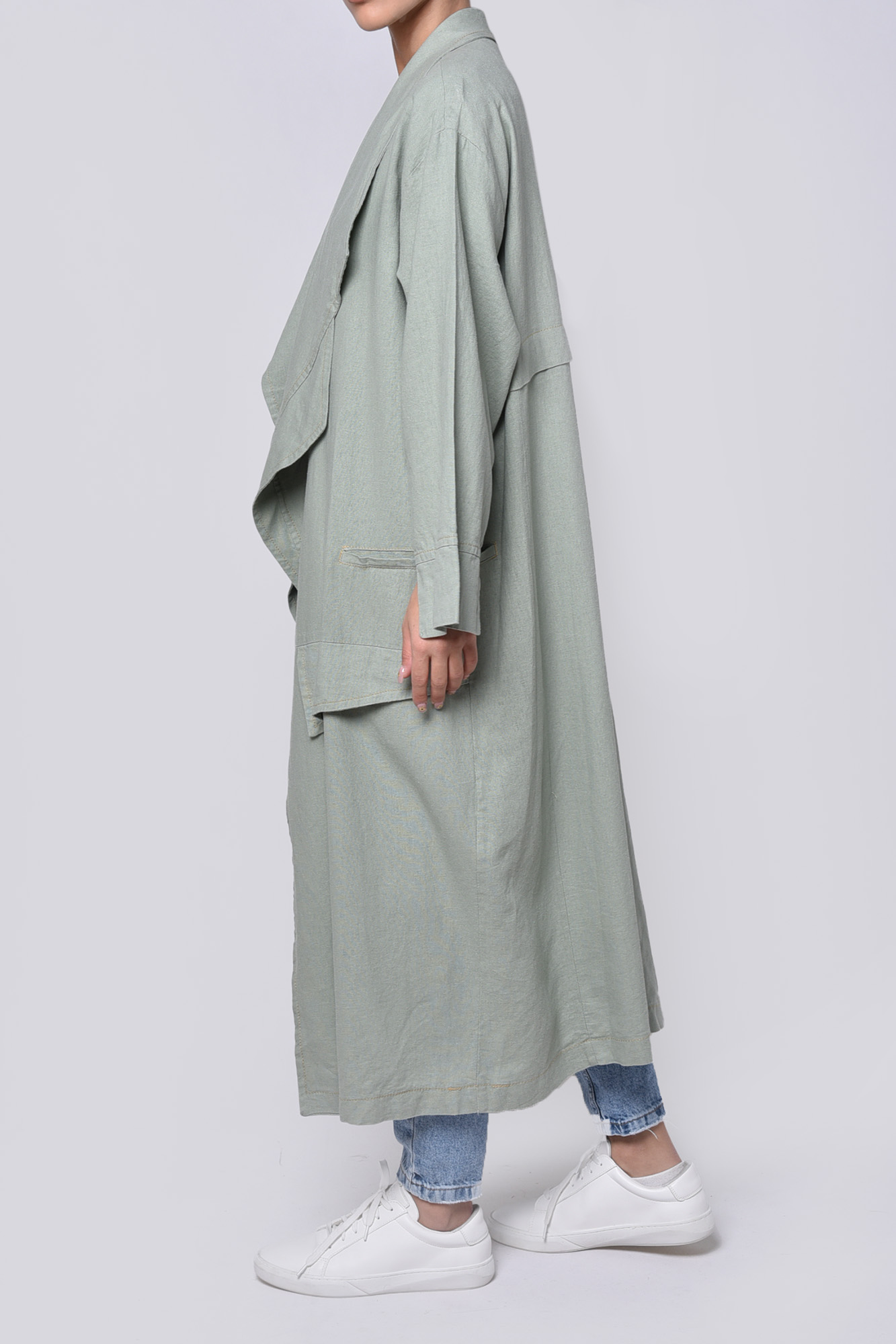 مانتو لینن یقه شال