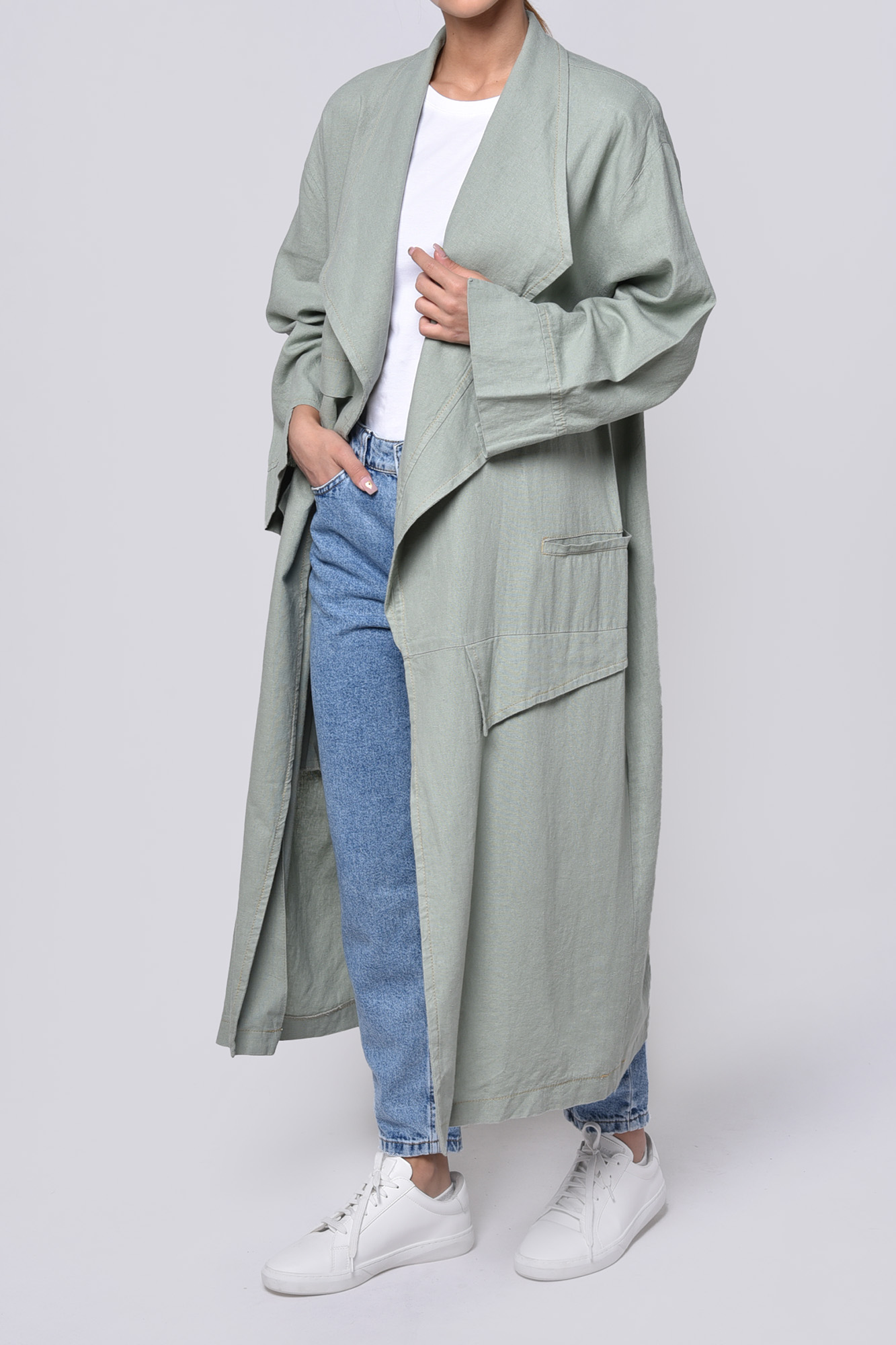 مانتو لینن یقه شال