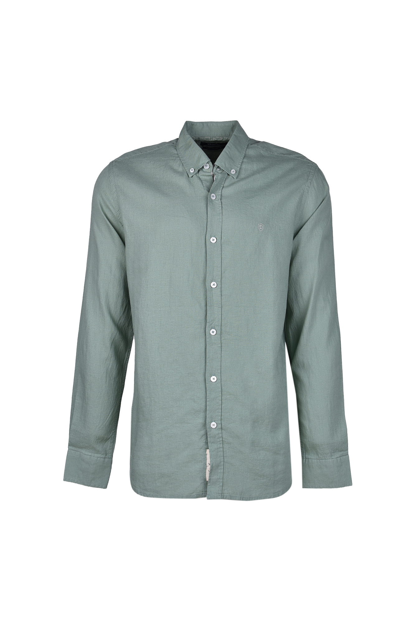 پیراهن آستین بلند یقه دار لینن