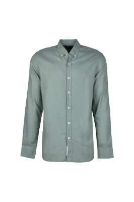 پیراهن آستین بلند یقه دار لینن