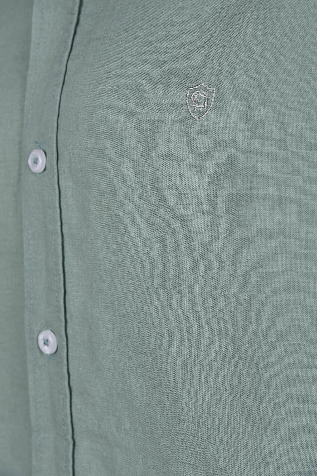 پیراهن آستین بلند یقه دار لینن