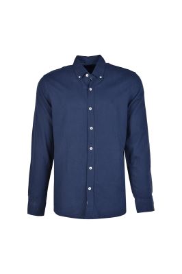 پیراهن آستین بلند یقه دار لینن