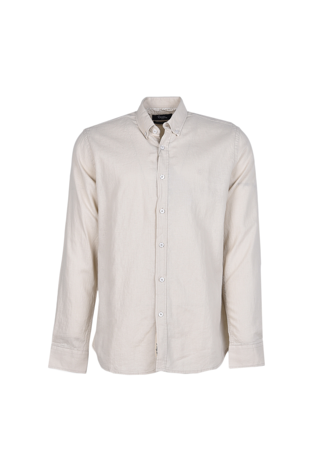 پیراهن آستین بلند یقه دار لینن