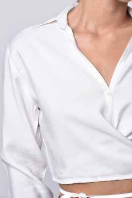 شومیز آستین بلند کراپ