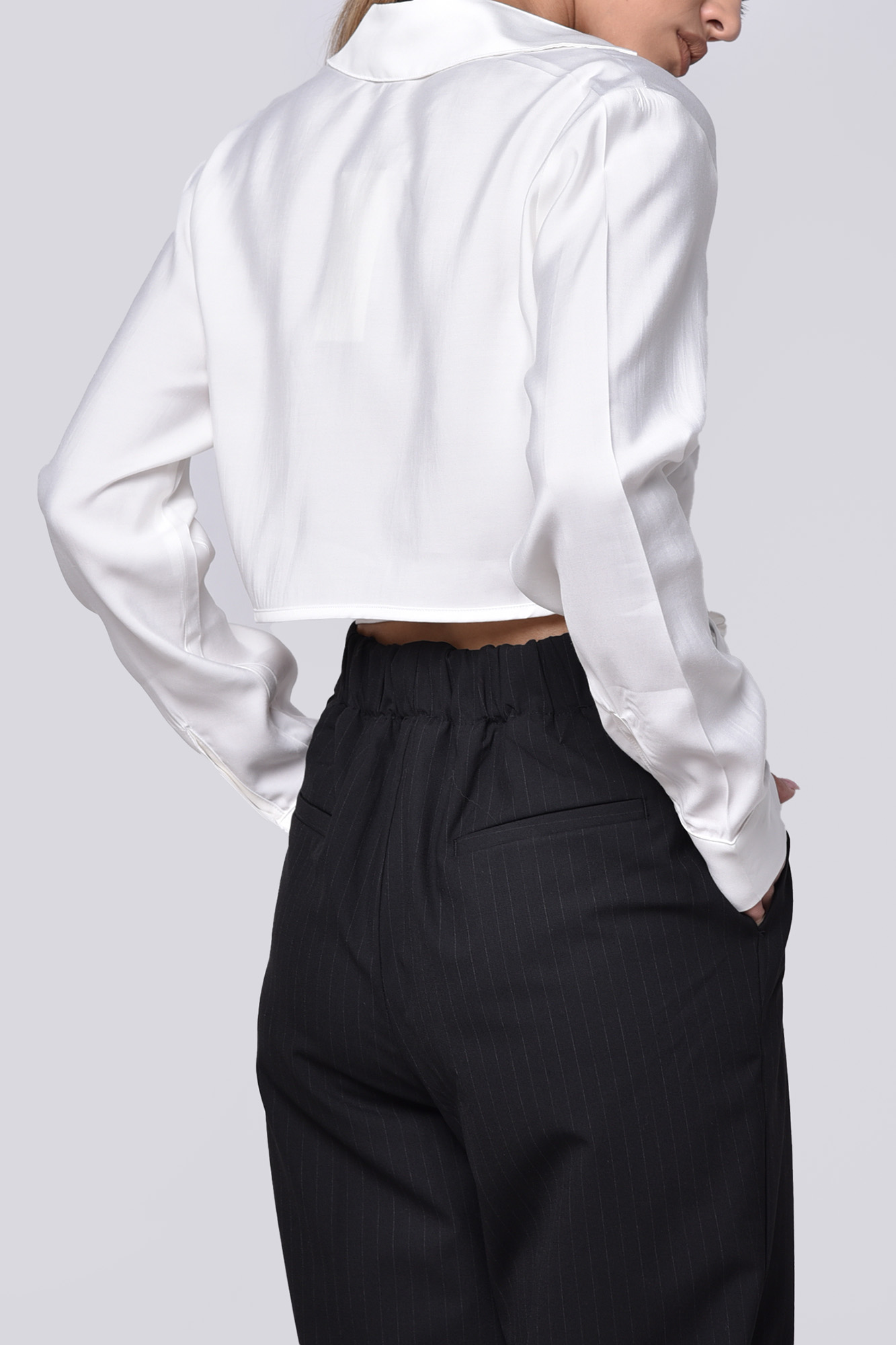 شومیز آستین بلند کراپ