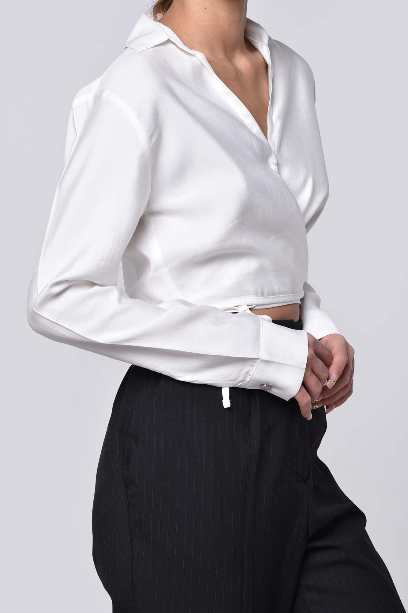 شومیز آستین بلند کراپ