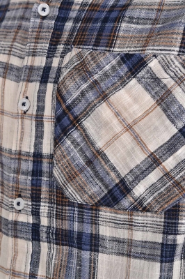 پیراهن آستین بلند چهارخانه رگولار فیت