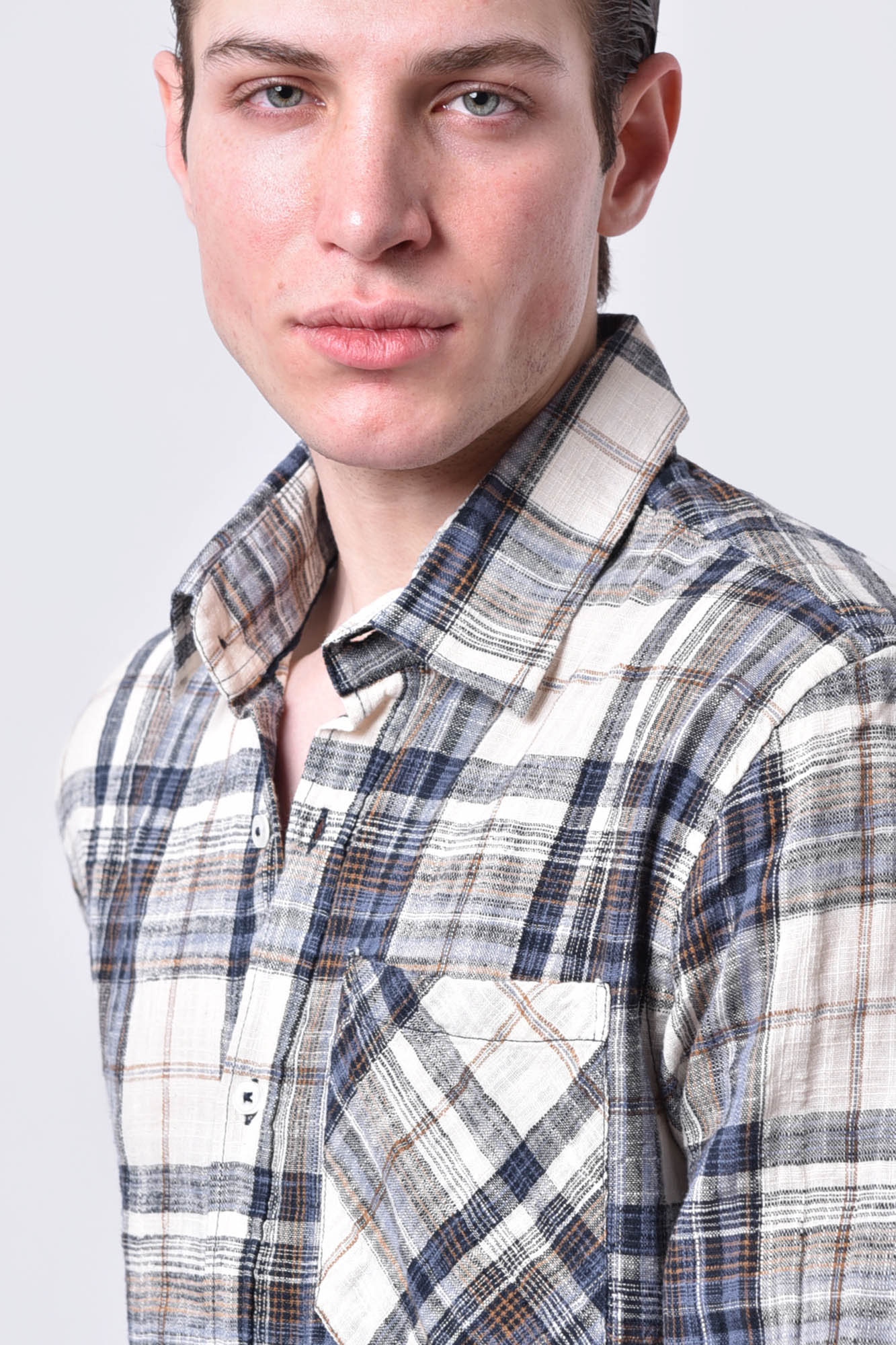 پیراهن آستین بلند چهارخانه رگولار فیت