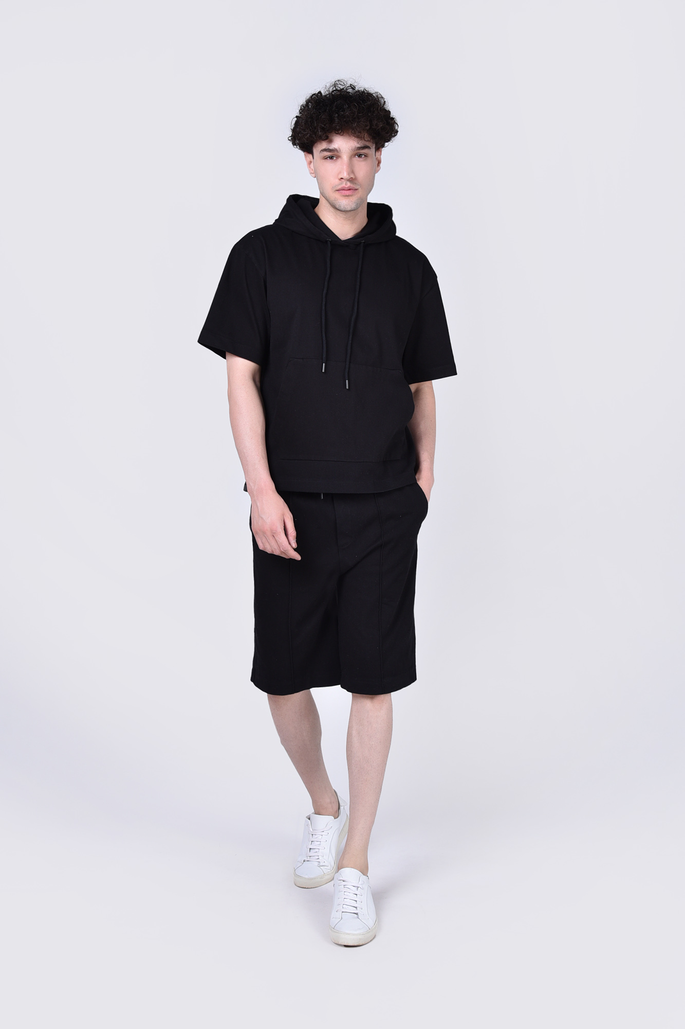 هودی آستین کوتاه جین پنبه