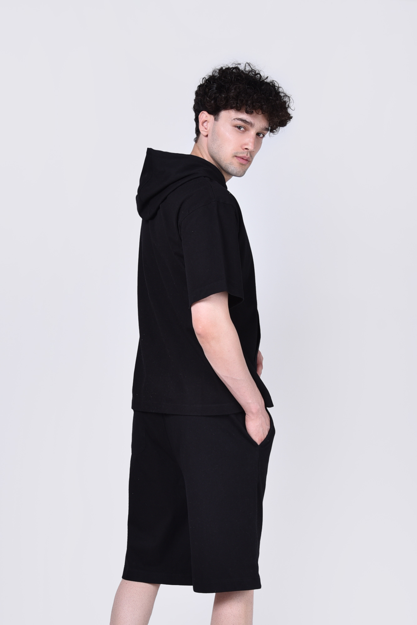 هودی آستین کوتاه جین پنبه