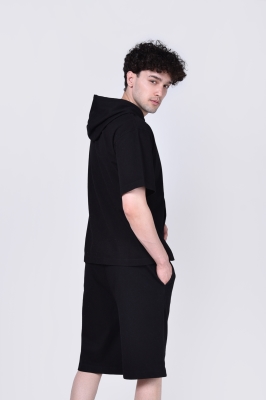 هودی آستین کوتاه جین پنبه