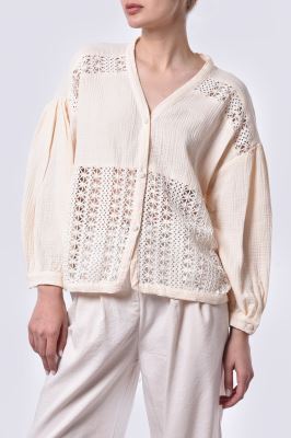 شومیز ترکیبی با گیپور