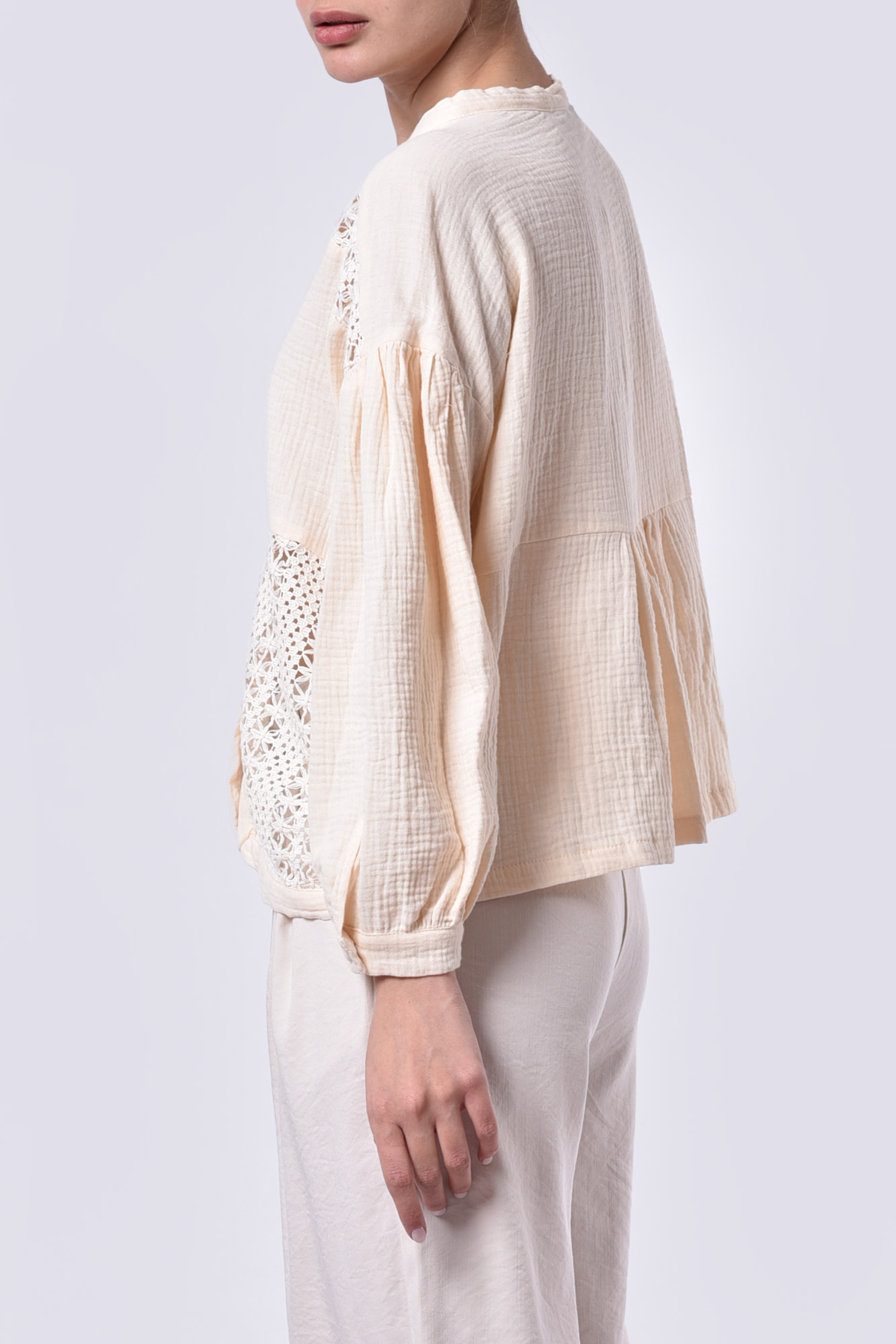 شومیز ترکیبی با گیپور