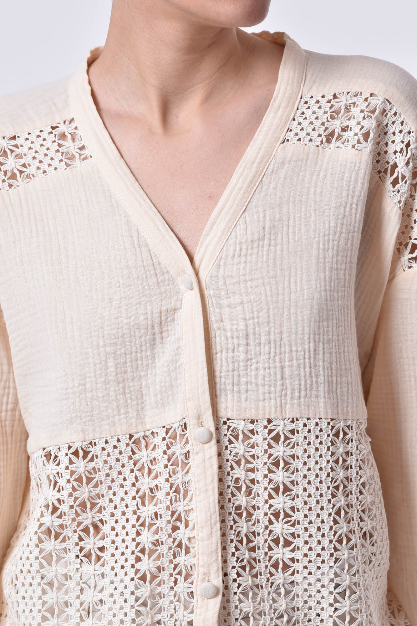 شومیز ترکیبی با گیپور