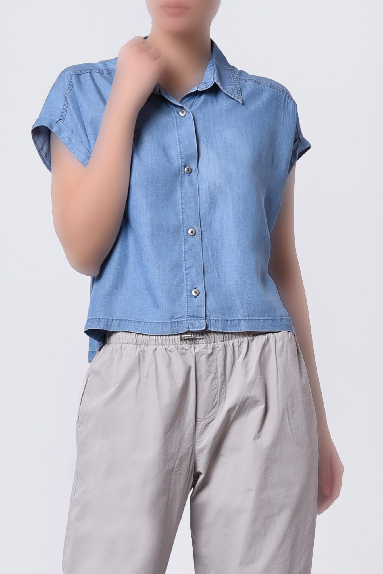 شومیز آستین کوتاه جین