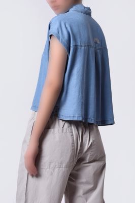 شومیز آستین کوتاه جین