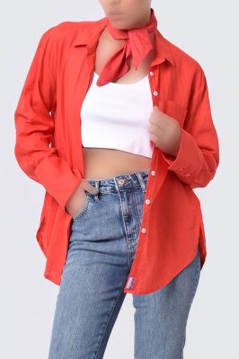 شومیز آستین بلند لینن بیسیک