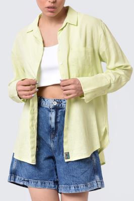 شومیز آستین بلند لینن بیسیک