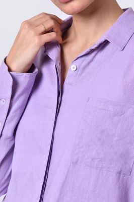 شومیز آستین بلند لینن بیسیک