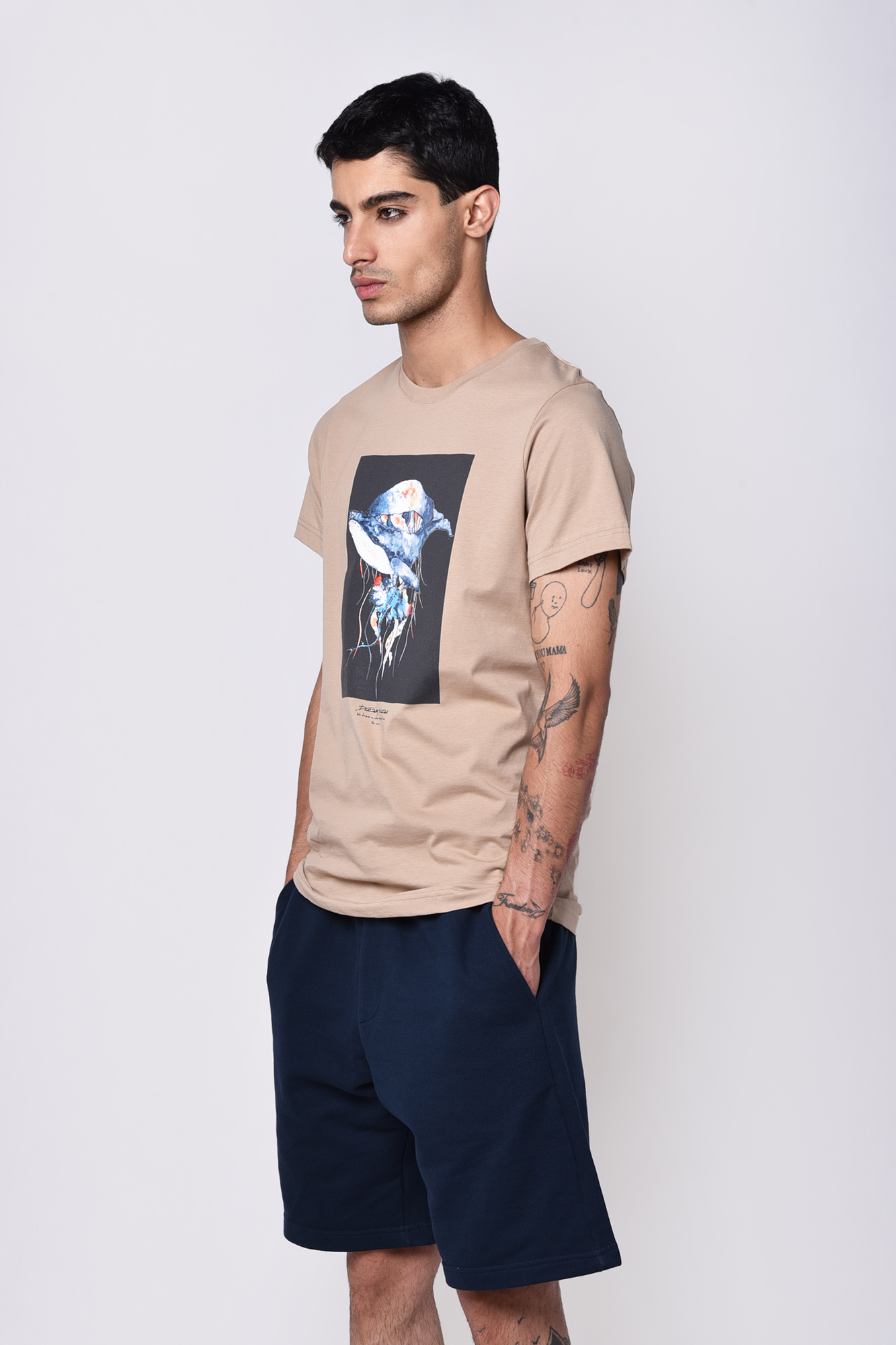 تیشرت آستین کوتاه چاپی مردانه