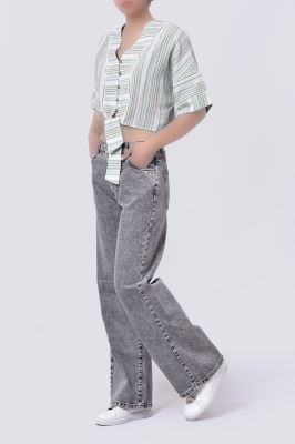 شومیز آستین کوتاه راه راه زنانه