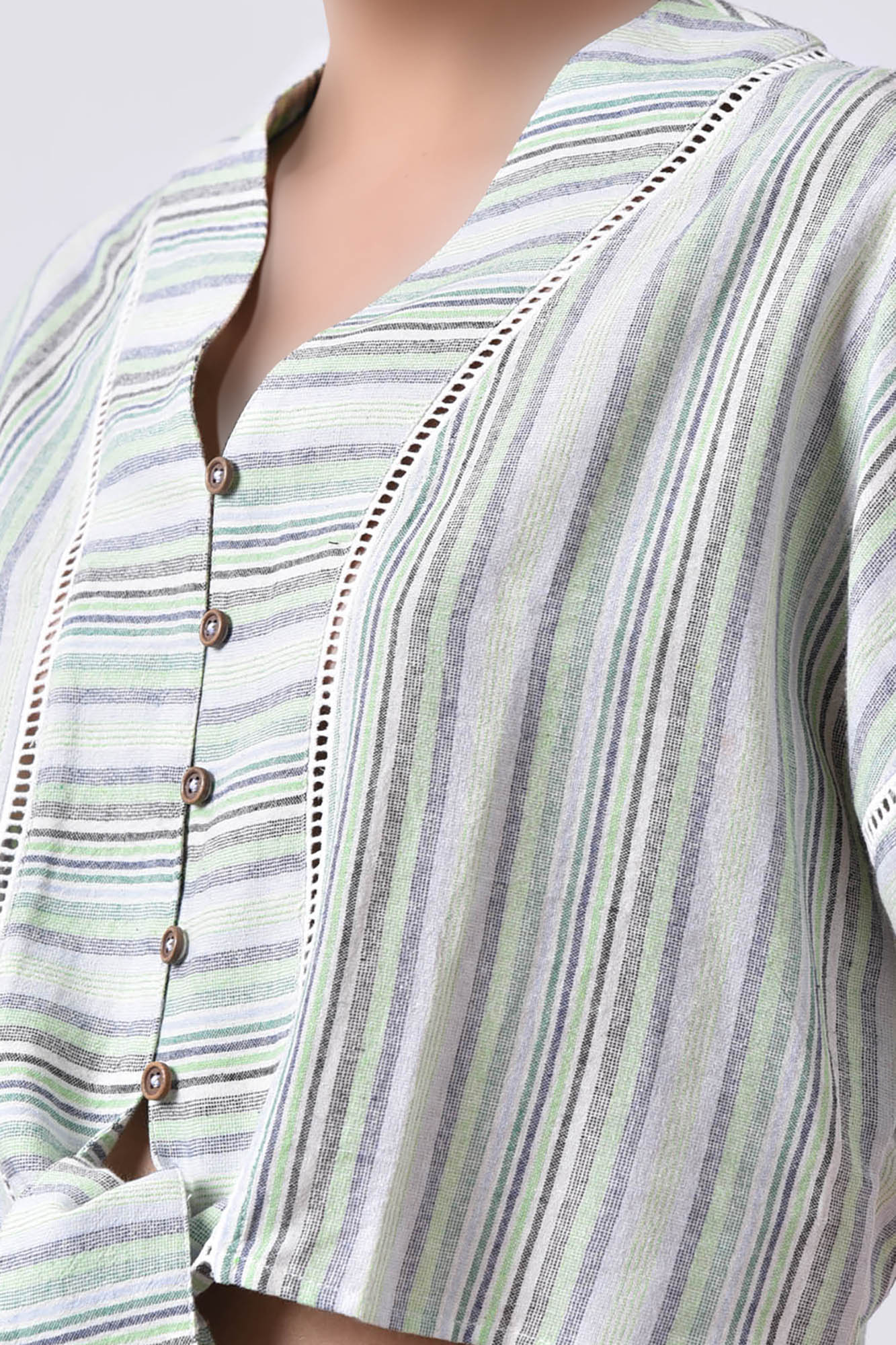 شومیز آستین کوتاه راه راه زنانه