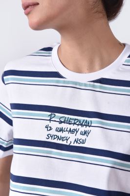 تیشرت آستین کوتاه راه راه زنانه