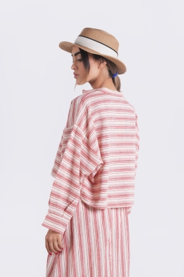 بلوز آستین بلند راه راه زنانه