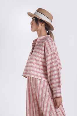 بلوز آستین بلند راه راه زنانه