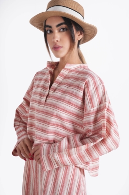 بلوز آستین بلند راه راه زنانه