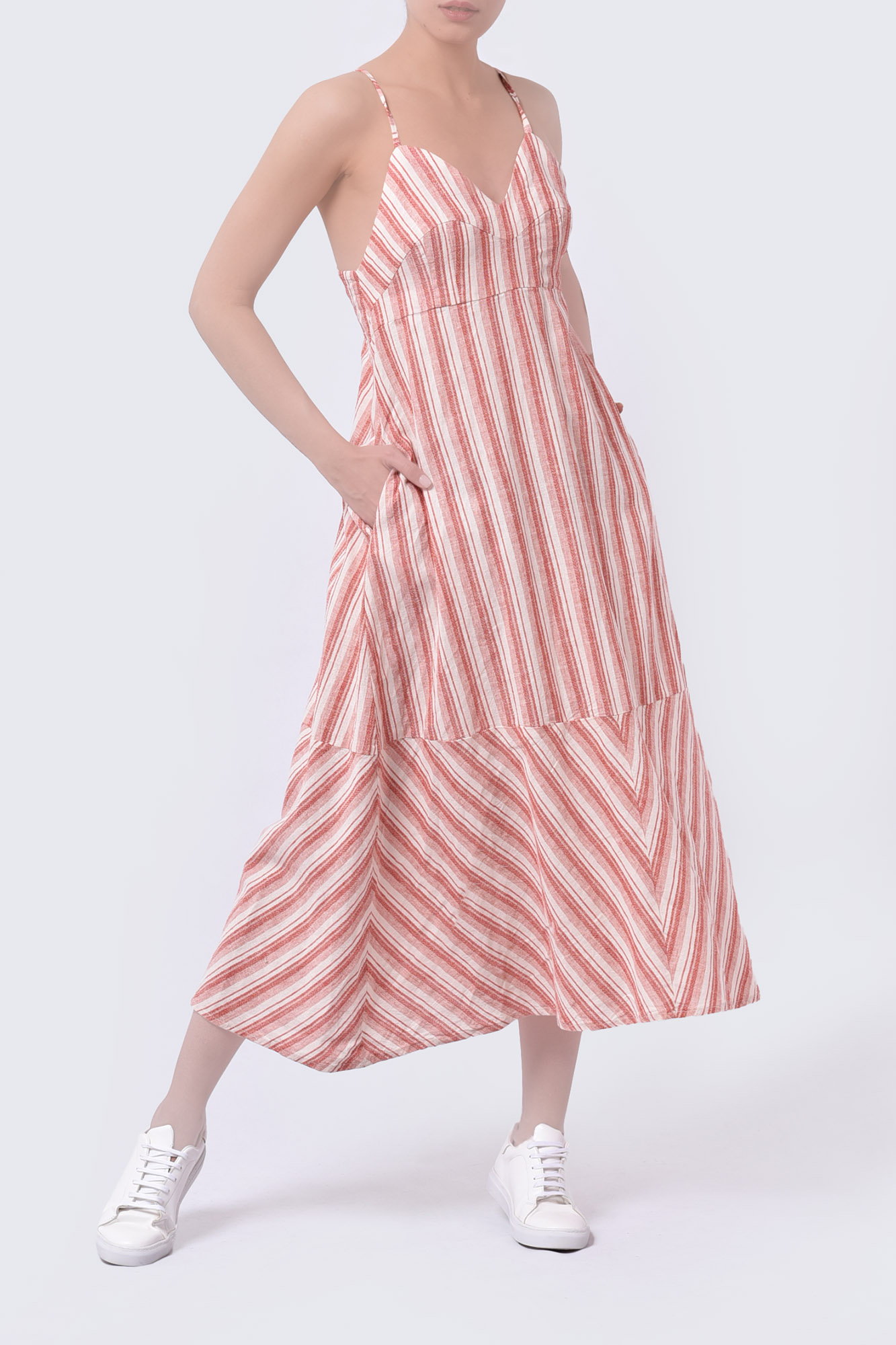 پیراهن بلند راه راه زنانه