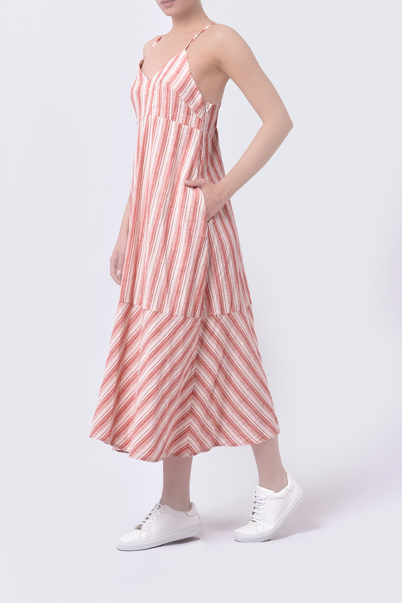 پیراهن بلند راه راه زنانه