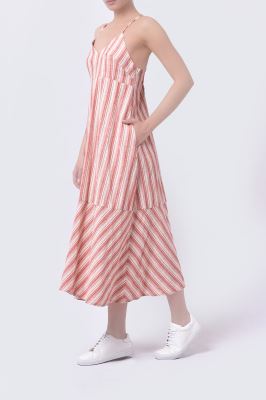 پیراهن بلند راه راه زنانه