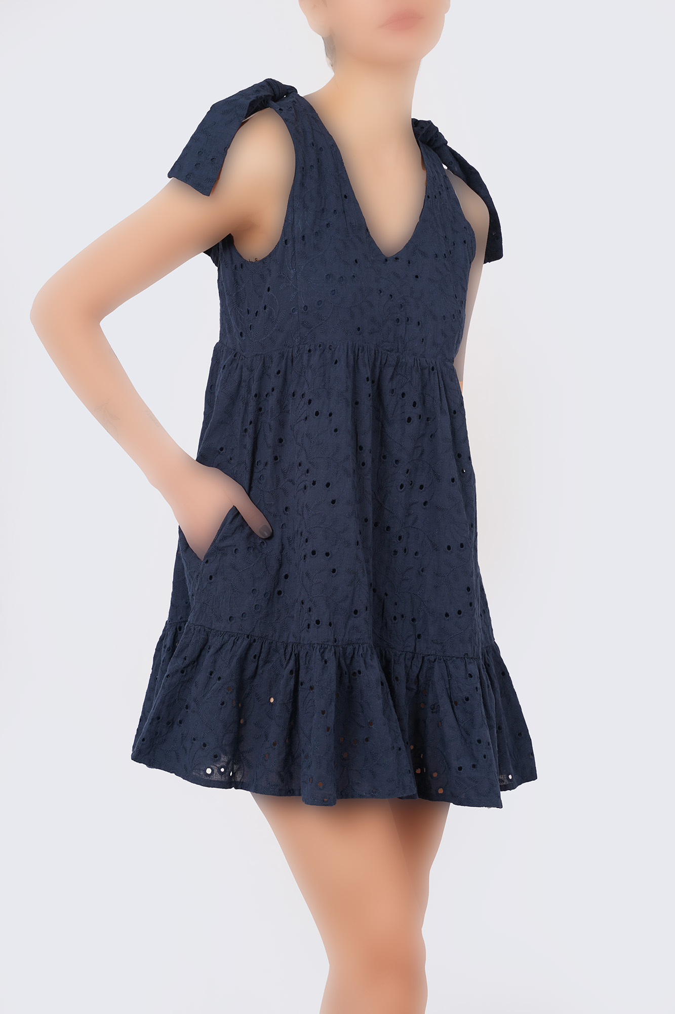 پیراهن کوتاه خامه دوزی زنانه