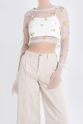 بلوز آستین بلند طرحدار زنانه