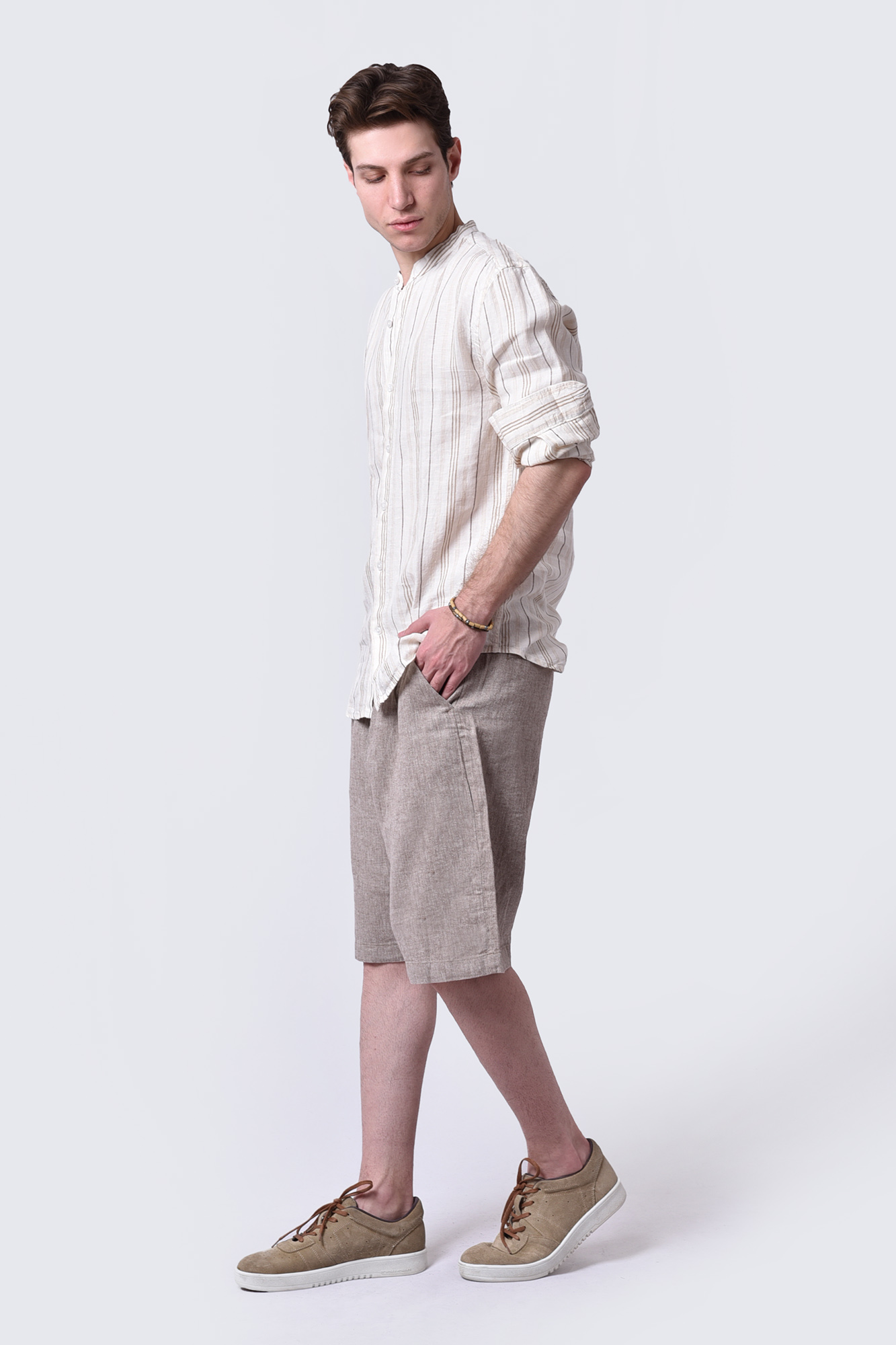 پیراهن آستین بلند راه راه مردانه